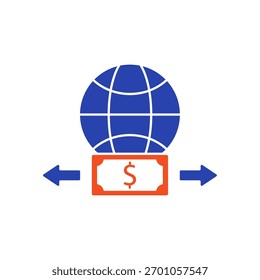 Icono de Transferencia Contorno editable Línea de trazo Dibujo EPS.