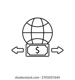 Ícone Transferência Eletrônica contorno editável traçado linha desenho eps.