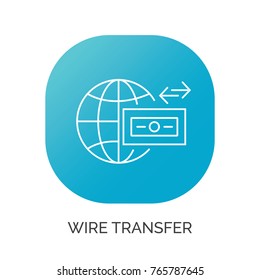 wire transfer line icon