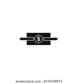 Wire transfer money icon Simple thin line flat symbol
