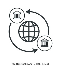 Wire transfer and payments isolated icon, banking concept