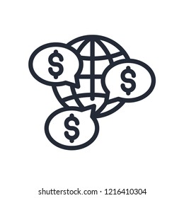 wire transfer thin line icon isolated with shadow