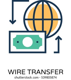 Wire Transfer Vector Icon 
