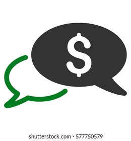 Wire Transfer vector pictogram. Illustration style is a flat iconic bicolor green and gray symbol on white background.