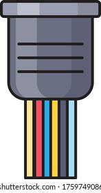 icono de color plano del vector de alambre 