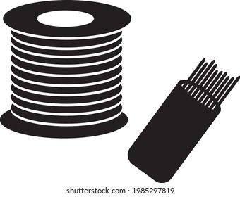 Wire Vektorsymbol, schwarz-weiß