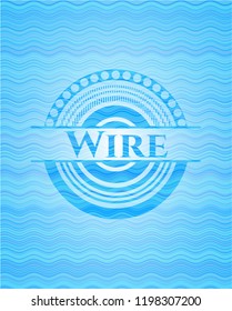 Wire water wave representation style emblem.