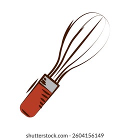 Wire whisk cartoon icon. Vector