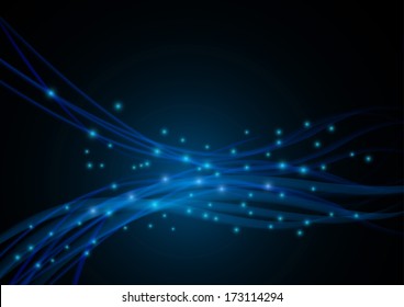Wired background - blue energy. Vector illustration