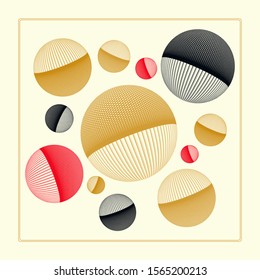 wired balloons square card in retro gold ivory red shades