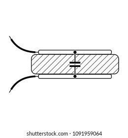 Wired Capacitive Pressure Sensor. Vector Illustration.