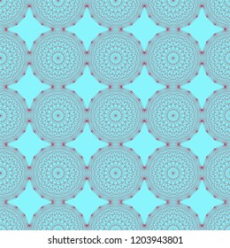 wired circles grid seamless pattern in brown blue shades