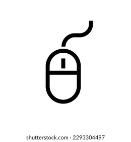 Wired computer mouse icon. Computer work tool. Vector.