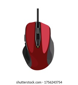 wired computer mouse in vector shape