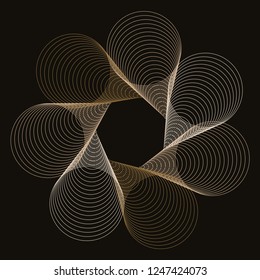 wired cones rotation flower in ivory gold on black