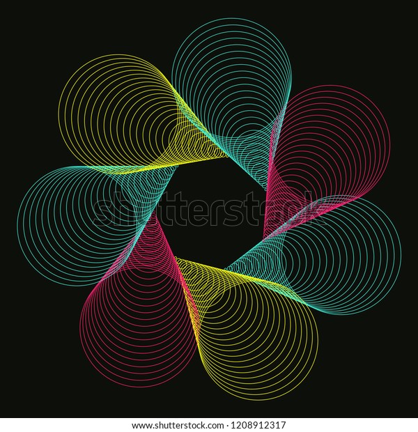 Wired Cones Rotation Flower Pop Colors Stock Vector (Royalty Free ...