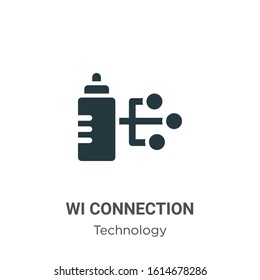 Wired connection glyph icon vector on white background. Flat vector wired connection icon symbol sign from modern technology collection for mobile concept and web apps design.
