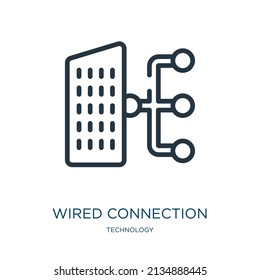 wired connection thin line icon. communication, network linear icons from technology concept isolated outline sign. Vector illustration symbol element for web design and apps.
