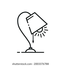 Wired desk lamp icon to light up