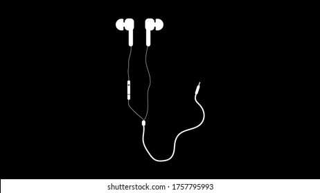 Wired Earphone Art Vector Illustration Stock Vector (royalty Free 