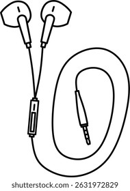 Auriculares con cable con dibujo de audio Jack
