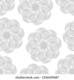 wired floral seamless pattern in classic soft silver shades