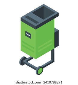 Wired garden shredder icon isometric vector. Labor leaves. Lumber air string