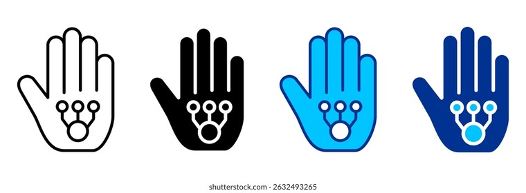 Wired Glove Icon Set Multiple Style Vector Illustration