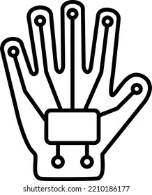 Wired Glove vector icon. Can be used for printing, mobile and web applications.