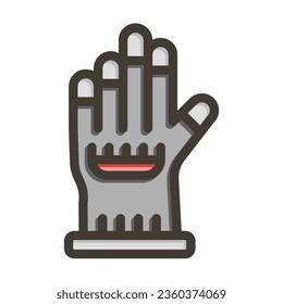 Wired Glove Vector Thick Line Filled Colors Icon For Personal And Commercial Use.
