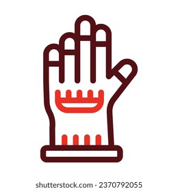 Wired Glove Vector Thick Line Two Color Icons For Personal And Commercial Use.
