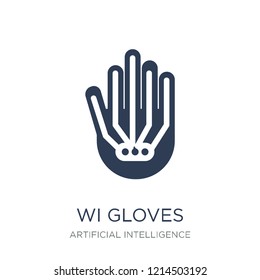 Wired gloves icon. Trendy flat vector Wired gloves icon on white background from Artificial Intelligence, Future Technology collection, vector illustration can be use for web and mobile, eps10