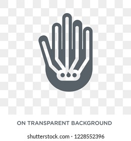 Wired gloves icon. Trendy flat vector Wired gloves icon on transparent background from Artificial Intelligence, Future Technology collection.