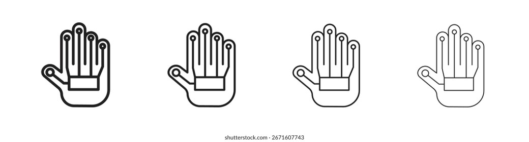 Ilustración vectorial de icono de guantes con cable, icono de diseño de línea. Trazos editables.