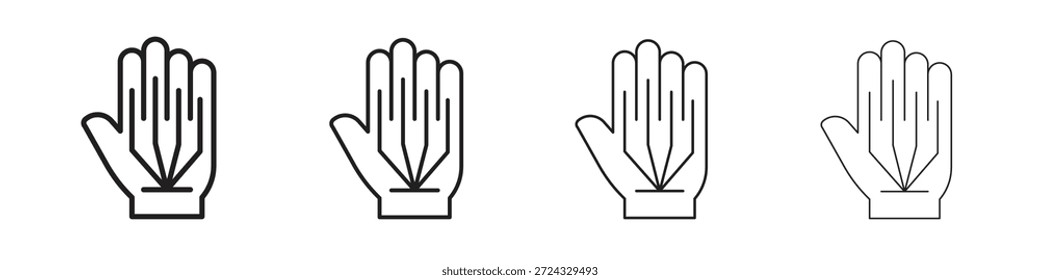 Ícones de luvas com fio para conceito móvel e cor de design web editável