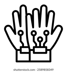 Wired Gloves Line Icon Design For Personal And Commercial use