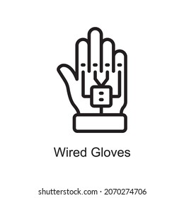 Wired Gloves Trendy icon isolated on white and blank background for your design