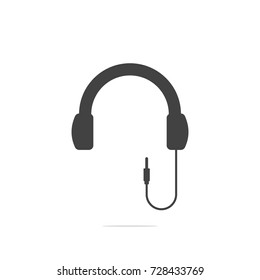 Wired headphones icon vector
