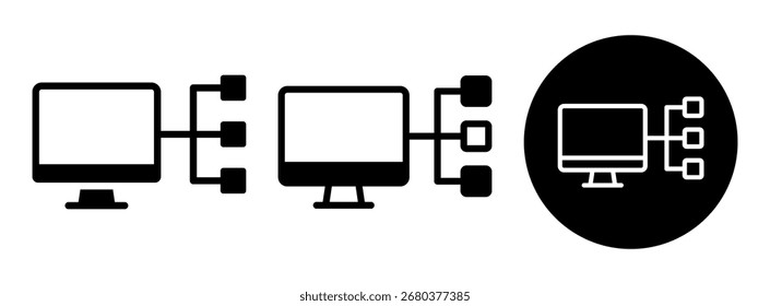Glifo de Colección de íconos con cable y Ilustración vectorial mixta