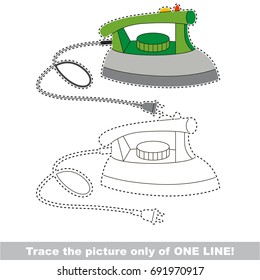 Wired Iron. One line tracing, dot to dot educational game for kids.