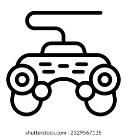 Wired joystick icon outline vector. Game machine. Chest gameplay
