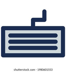 Wired Keyboard Device in Color Filled Outline Icon