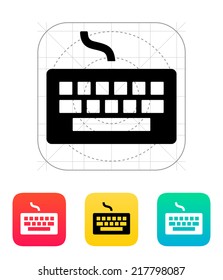 Wired keyboard icon. Vector illustration.