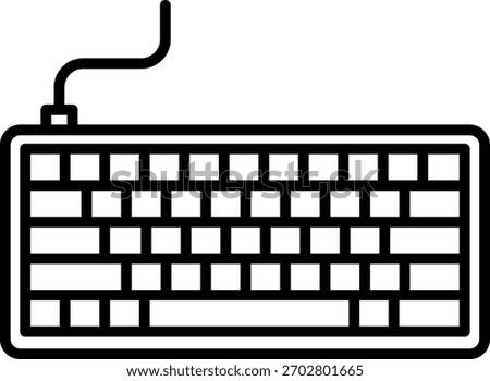 Wired Keyboard Vector Icon Illustration
