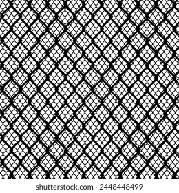 Wired Metal Fence Mesh Vector 02. Pattern Texture Of Steel Wire Grid Isolated On White Transparent Background. 3d Aluminum Grate For Jail Cage. Safety Barrier.