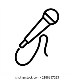wired mic icon on white background