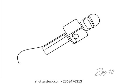  wired microphone continuous line art drawing