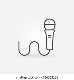 Wired microphone linear vector icon or design element