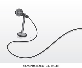 Wired microphone on a stand