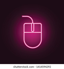 wired mouse neon icon. Elements of web set. Simple icon for websites, web design, mobile app, info graphics